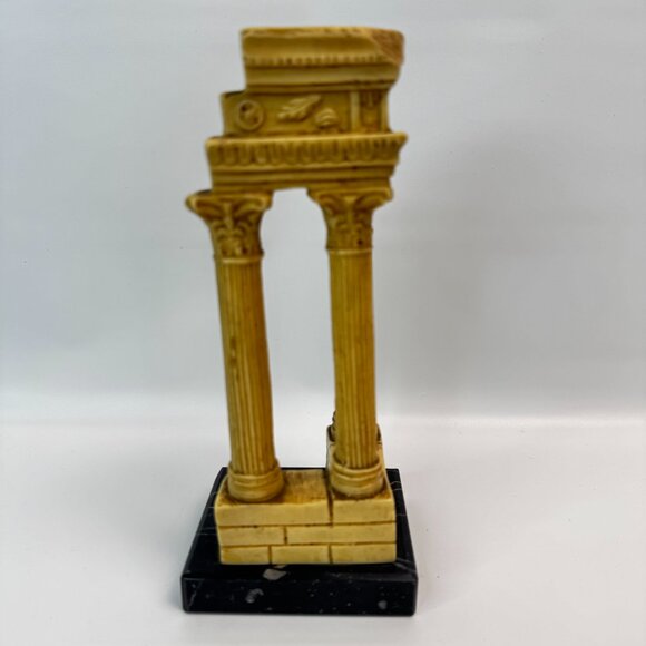 Temple of Vespasian Italian Column Statue Resin Marble base made in Italy - Picture 6 of 15